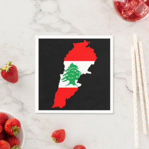 Lebanon Map with Flag Napkins