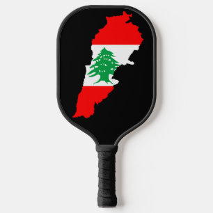 Lebanon Map with Flag Pickleball Paddle