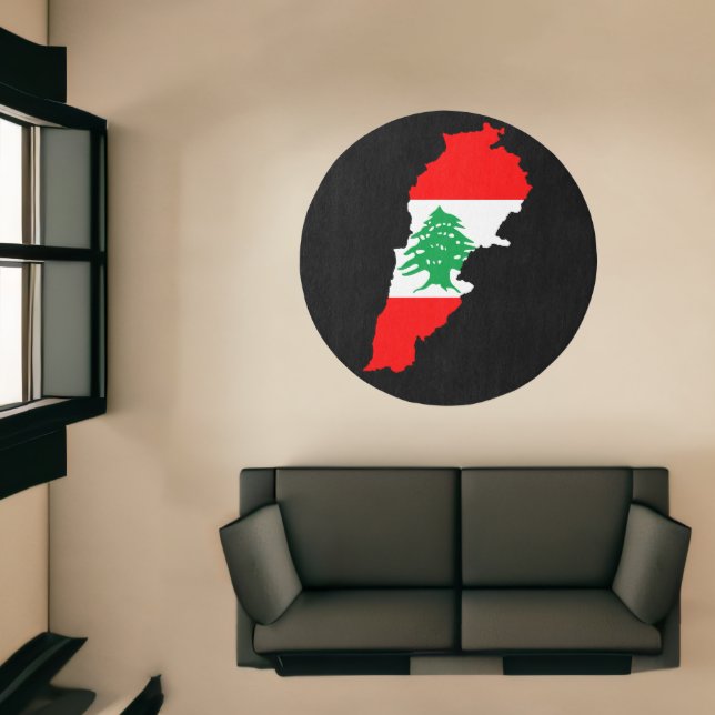 Lebanon Map with Flag Rug (Insitu (Indoor 1))