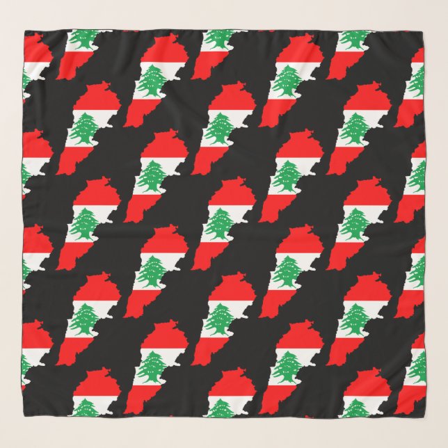 Lebanon Map with Flag Scarf (Front)