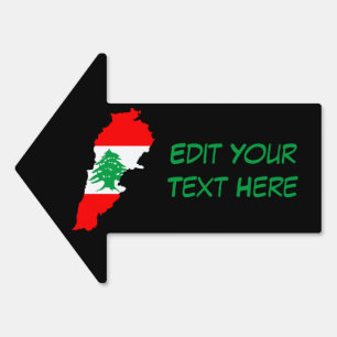 Lebanon Map with Flag Sign