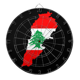 Lebanon Map with Flag Stone Magnet Dart Board