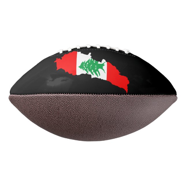 Lebanon Map with Flag Stone Magnet Football (Rotated 270)