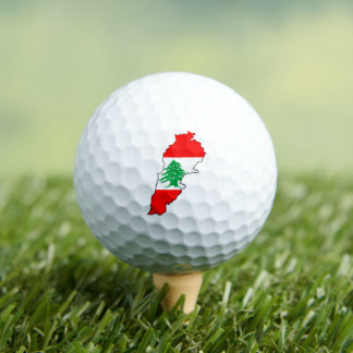Lebanon Map with Flag Stone Magnet Golf Balls