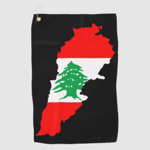 Lebanon Map with Flag Stone Magnet Golf Towel