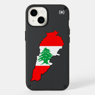 Lebanon Map with Flag Stone Magnet Speck iPhone 14 Case