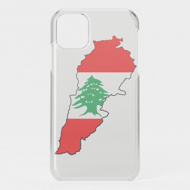 Lebanon Map with Flag Stone Magnet Uncommon iPhone Case (Back)