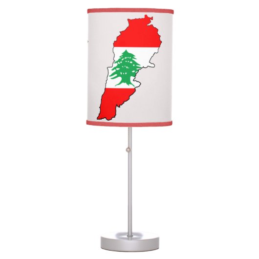 Lebanon Map with Flag Table Lamp (Front)
