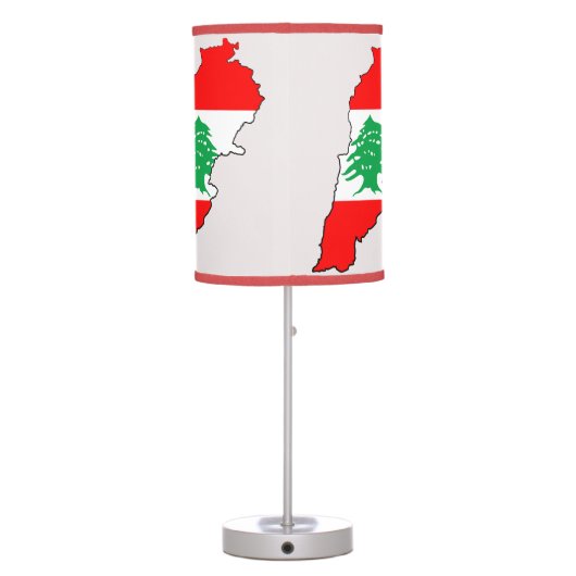 Lebanon Map with Flag Table Lamp (Back)