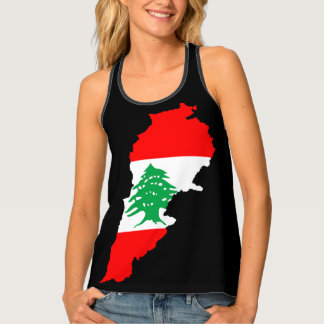 Lebanon Map with Flag Tank Top