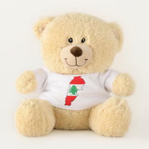 Lebanon Map with Flag Teddy Bear