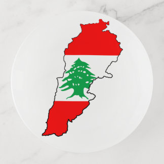 Lebanon Map with Flag Trinket Tray