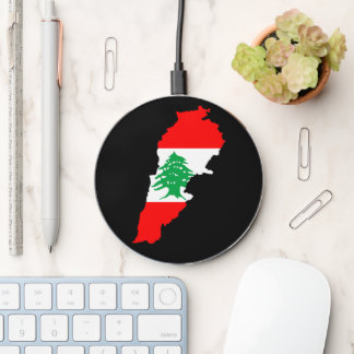 Lebanon Map with Flag Wireless Charger