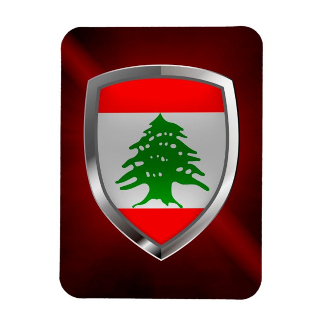 Lebanon Metallic Emblem Magnet (Vertical)