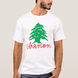 Lebanon Name with Lebanese Flag Cedar Tree T-Shirt
