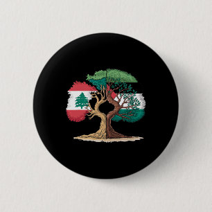 Lebanon Palestine Flag Lebanese Palestinian United Button