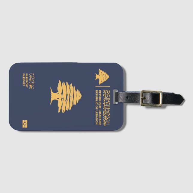 Lebanon passport luggage tag (Front Horizontal)