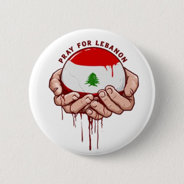 Lebanon Prayer Pin Button (Front)