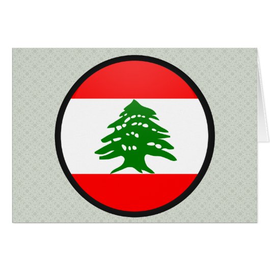 Lebanon quality Flag Circle Cards (Front Horizontal)