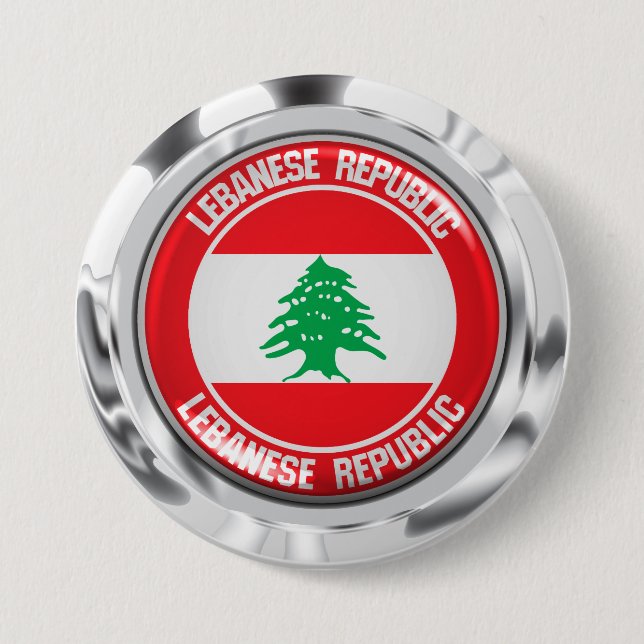 Lebanon Round Emblem Button (Front)