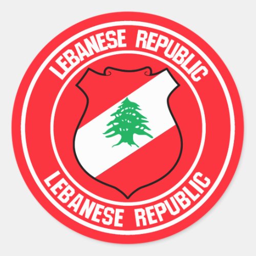 Lebanon Round Emblem Classic Round Sticker