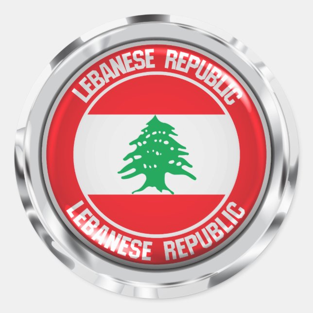 Lebanon Round Emblem Classic Round Sticker (Front)