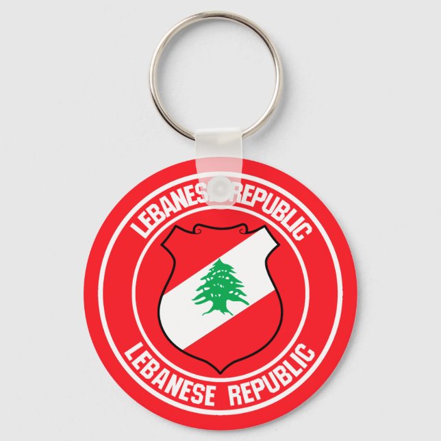 Lebanon Round Emblem Keychain (Front)