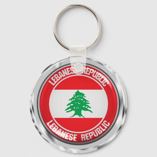 Lebanon Round Emblem Keychain (Front)