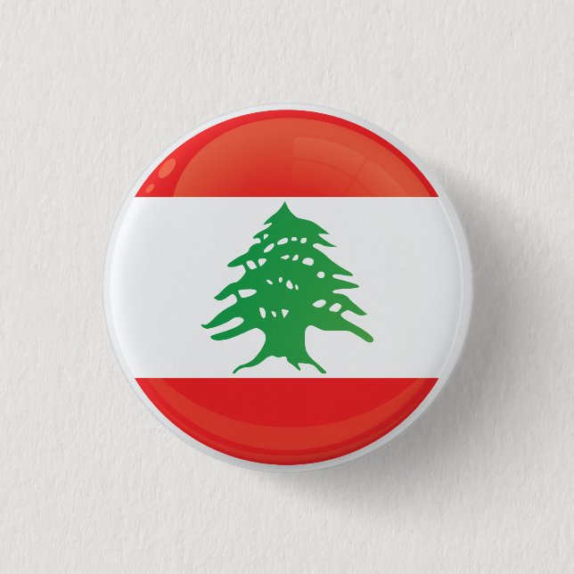 Lebanon  Round Icon Flag Button (Front)