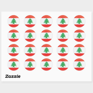 Lebanon  Round Icon Flag Classic Round Sticker