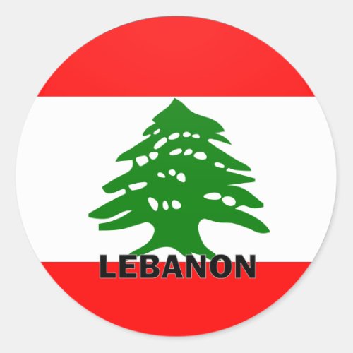 Lebanon Roundel quality Flag Classic Round Sticker