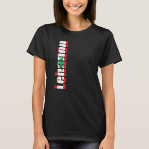 Lebanon with flag colors on the side of T-Shirt