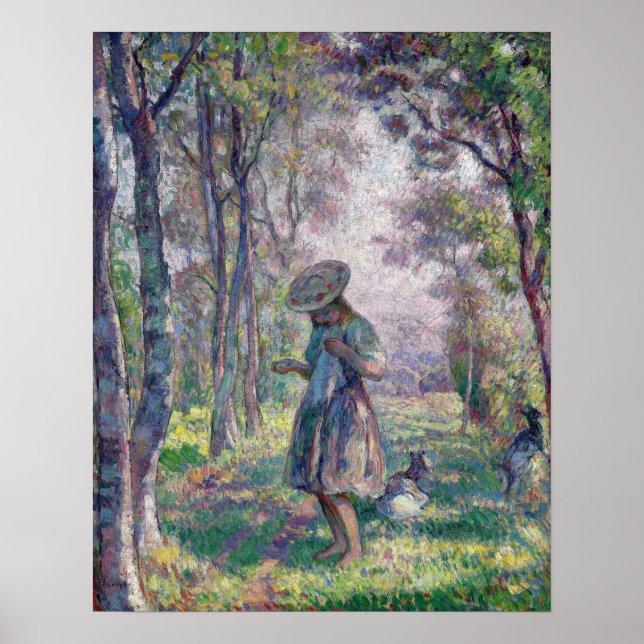 Lebasque - Girl And Goats In The Forest Poster (Front)