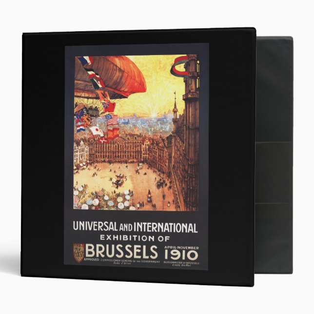 Lebaudy Airship with World Flags at Expo 3 Ring Binder (Front/Inside)