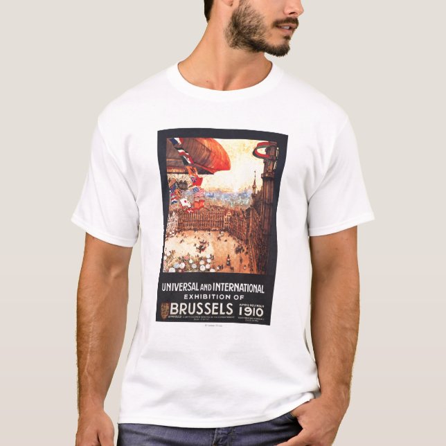 Lebaudy Airship with World Flags at Expo T-Shirt (Front)