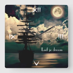 Lebe deinen Traum Uhr Square Wall Clock