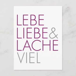 Lebe Liebe & Lache viel Postcard