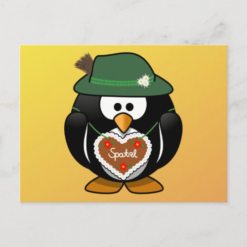 Lebkuchen Spatzl Penguin Oktoberfest Postcard