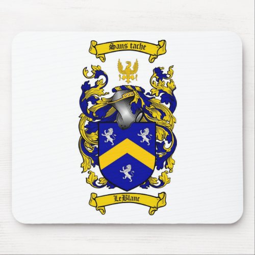 LEBLANC FAMILY CREST _  LEBLANC COAT OF ARMS MOUSE PAD