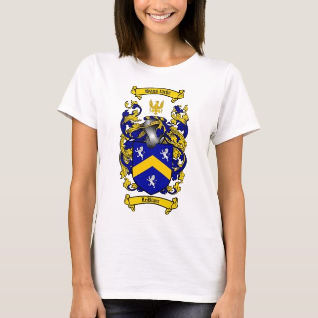 LEBLANC FAMILY CREST -  LEBLANC COAT OF ARMS T-Shirt (Front)
