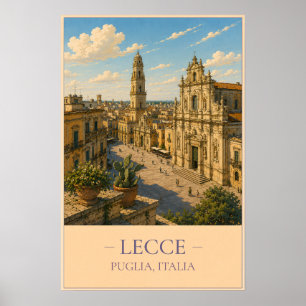 Lecce, Italy – Vintage Travel Poster