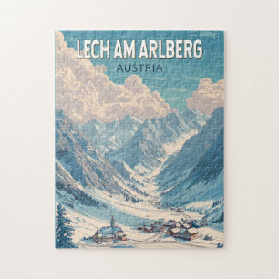Lech am Arlberg Austria Illustration Travel Art Jigsaw Puzzle