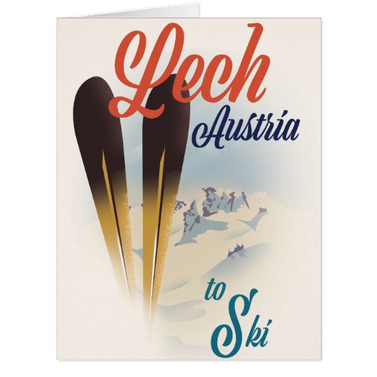 Lech Austria Ski poster Cards (Front)