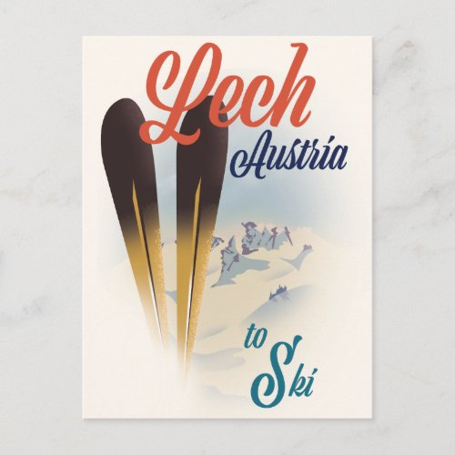 Lech Austria Ski poster Postcard