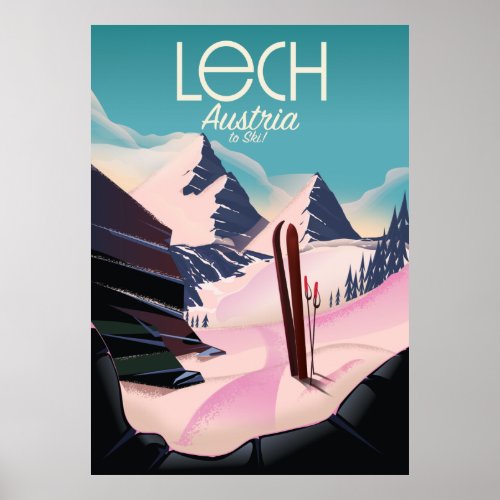 Lech Austria Ski poster Poster