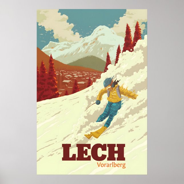 Lech Ski Resort Travel Poster (Front)