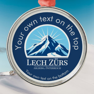 Lech Zürs Arlberg Austria ski medal Metal Ornament