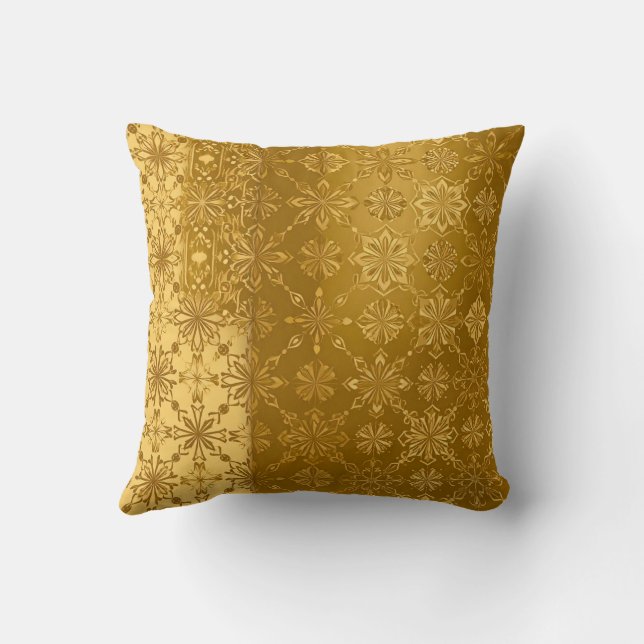 Leche Flan Gold Throw Pillow (Back)