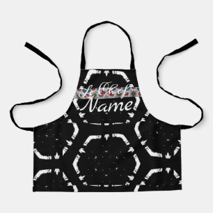 LeChef NAME B&W Outer Space Kids Apron
