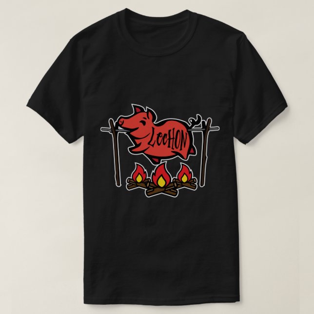 Lechon (Roast Pig) Sticker T-Shirt (Design Front)